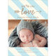 Light Blue Stripe Love Photo Birth Announcements Image 4 of 6